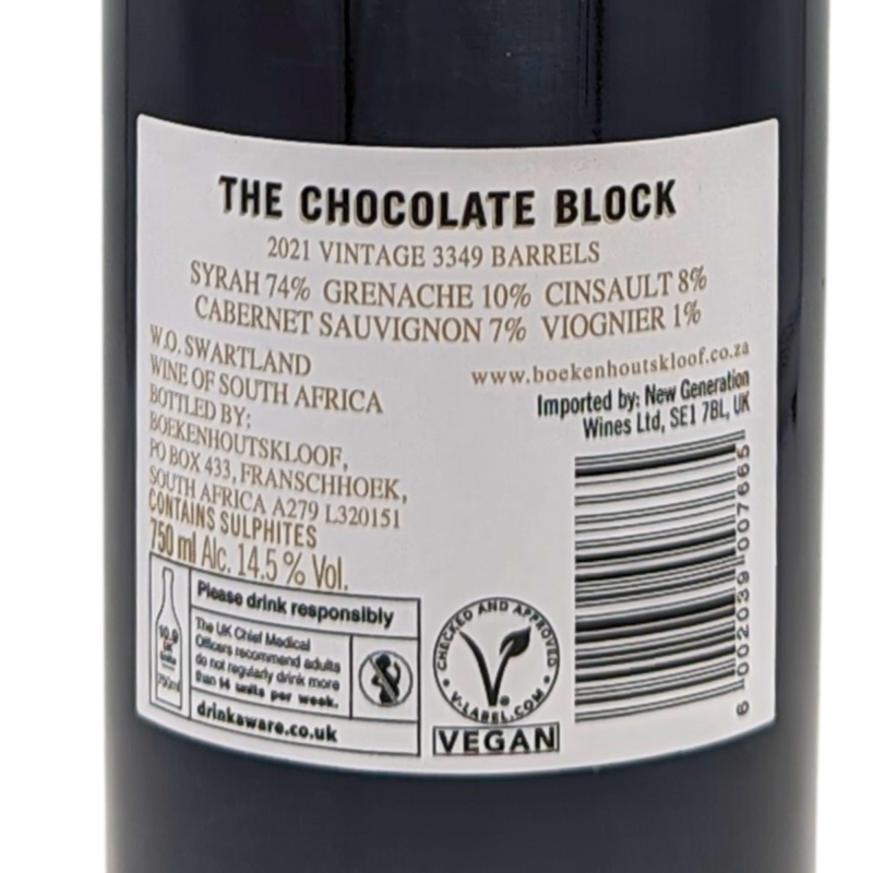 The Chocolate Block back label