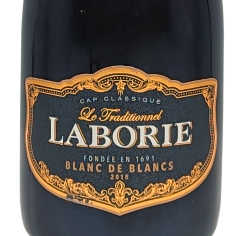 front label of a bottle of laborie blanc de blancs