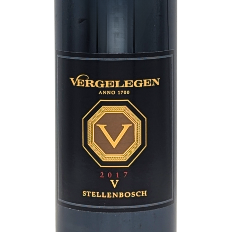 front label of a bottle of Vergelegen V
